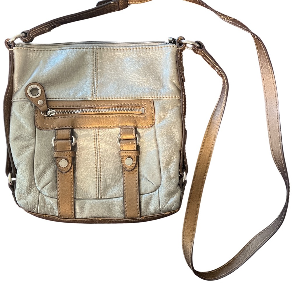 Tiganello Vintage 1990s Crossbody Bag (Pewter and Bronze color)